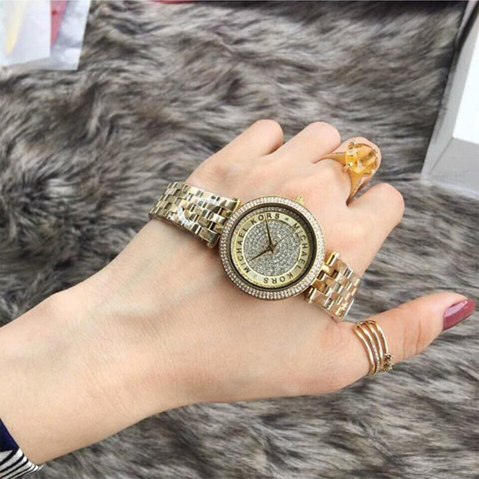 MONTRE Mini Darci Gold Crystal Pave Dial MK3445